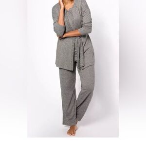 CUDDL Duds loungewear 3 piece heather gray set Large